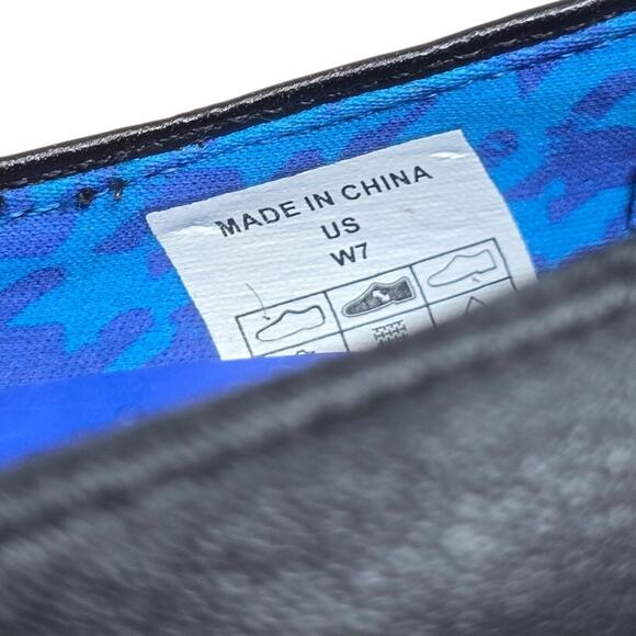 Crocs A Leigh Black Blue Inside Wedge 3" Women's Shoe 7 - Picture 8 of 9